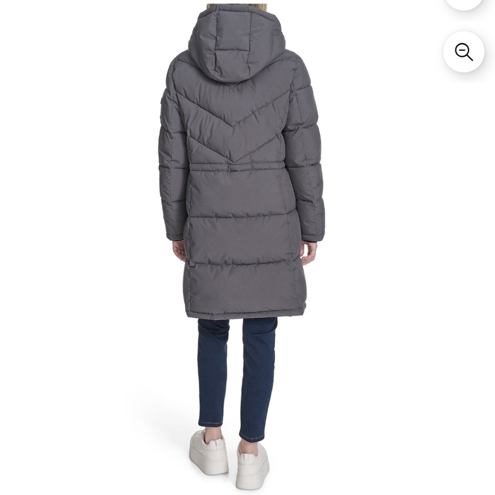 NWT - DKNY Women's Long Gray Puffer Jacket Size M - Picture 7 of 15